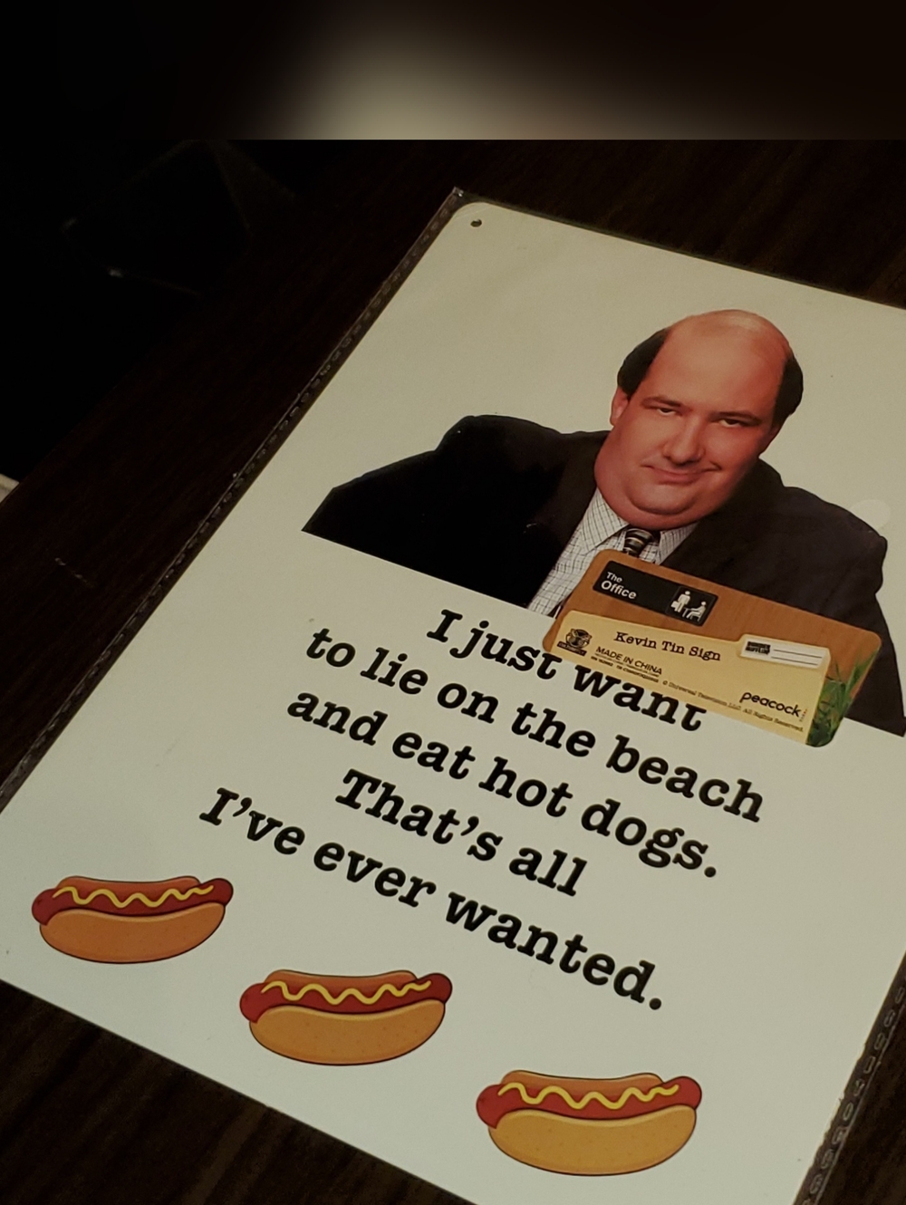 Kevin Malone Tin Sign - The Office Culturefly Exclusive - Collectors Item